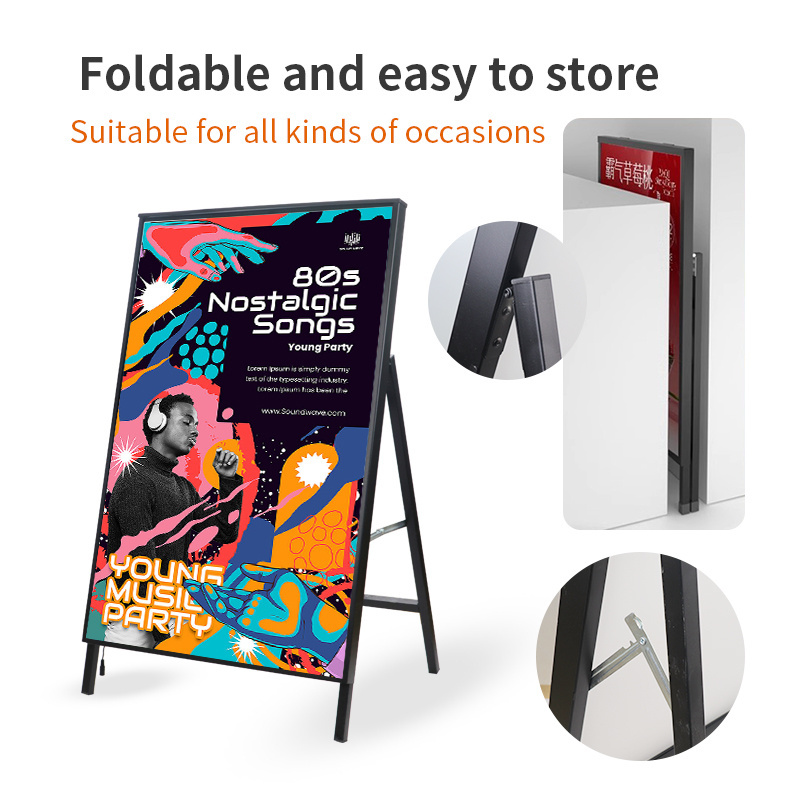 Factory Custom A1/A2 A Frame Led Lighting Stand Led Menu Board Poster Frame Discount Board