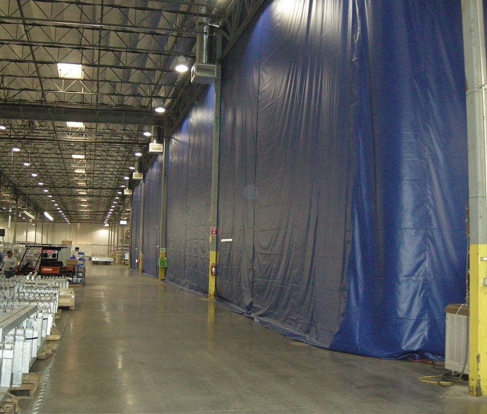 Warehouse Divider Industrial Curtain  heavy-duty industrial blackout curtain walls