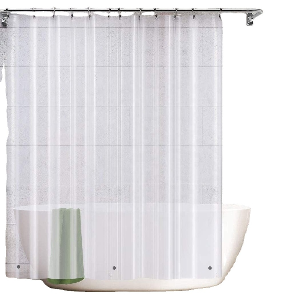 PVC Bathroom Mildew Curtain Waterproof Clear Plastic Bath Curtain