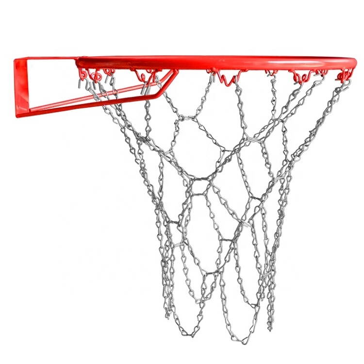 Zinc Coated Steel Silver Durable Mini Basketball Chain Net