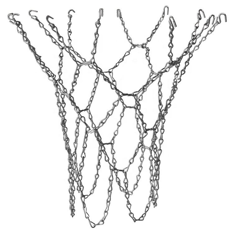 Zinc Coated Steel Silver Durable Mini Basketball Chain Net