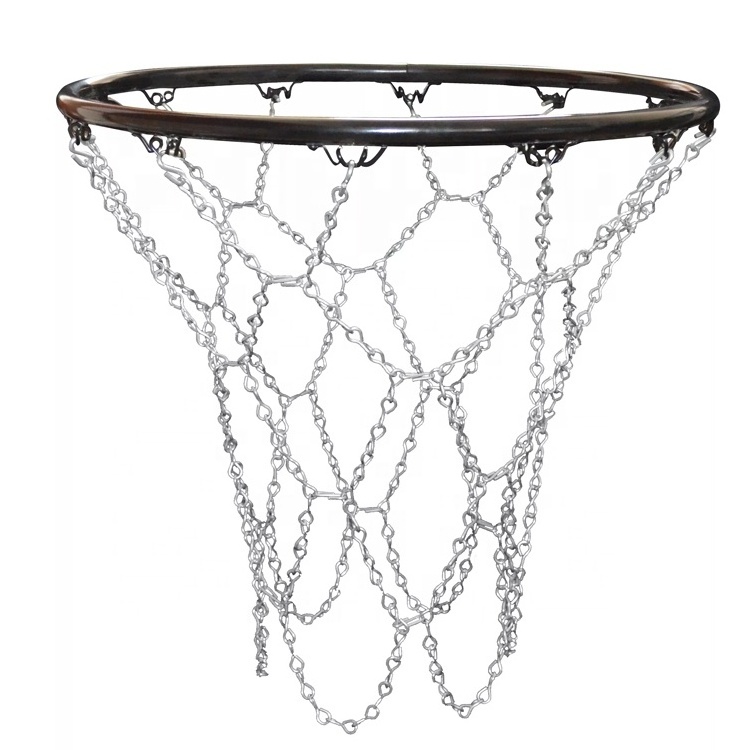 Zinc Coated Steel Silver Durable Mini Basketball Chain Net