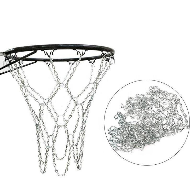 Zinc Coated Steel Silver Durable Mini Basketball Chain Net