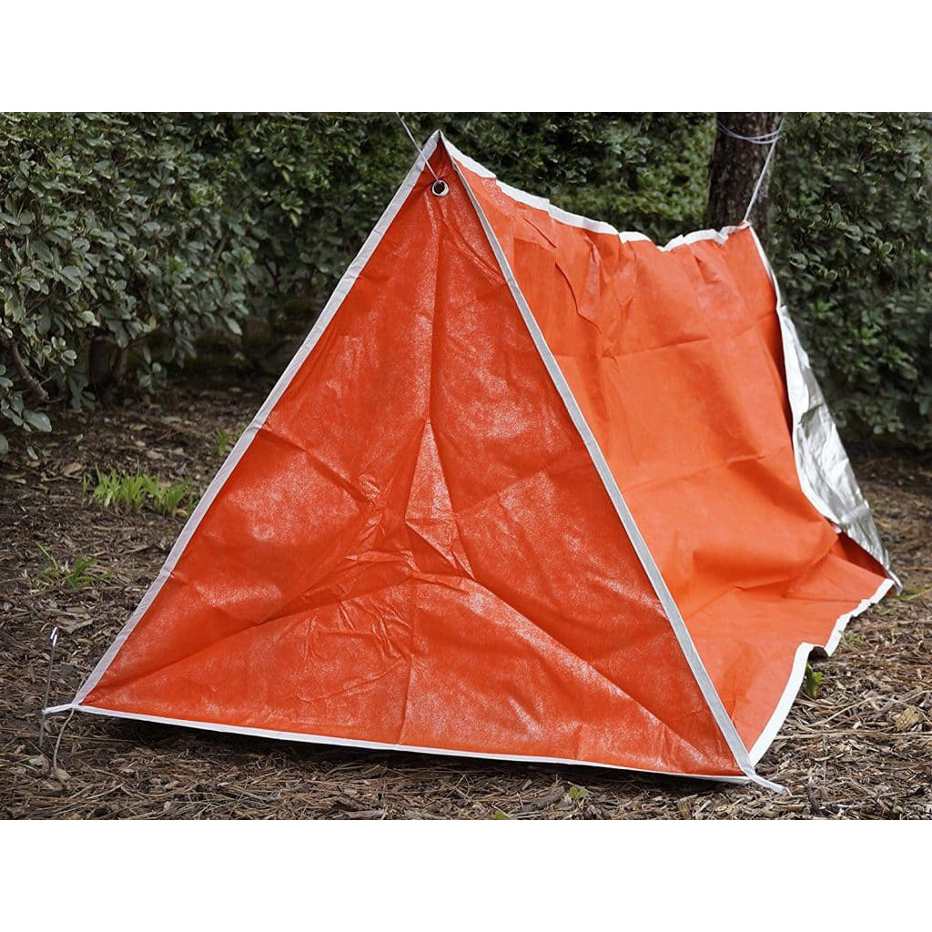 Emergency Survival Camping Shelter Tarp Orange & Silver Mylar Solar Tube Tent