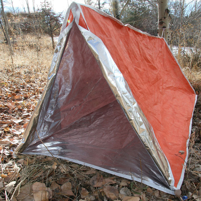 Emergency Survival Camping Shelter Tarp Orange & Silver Mylar Solar Tube Tent