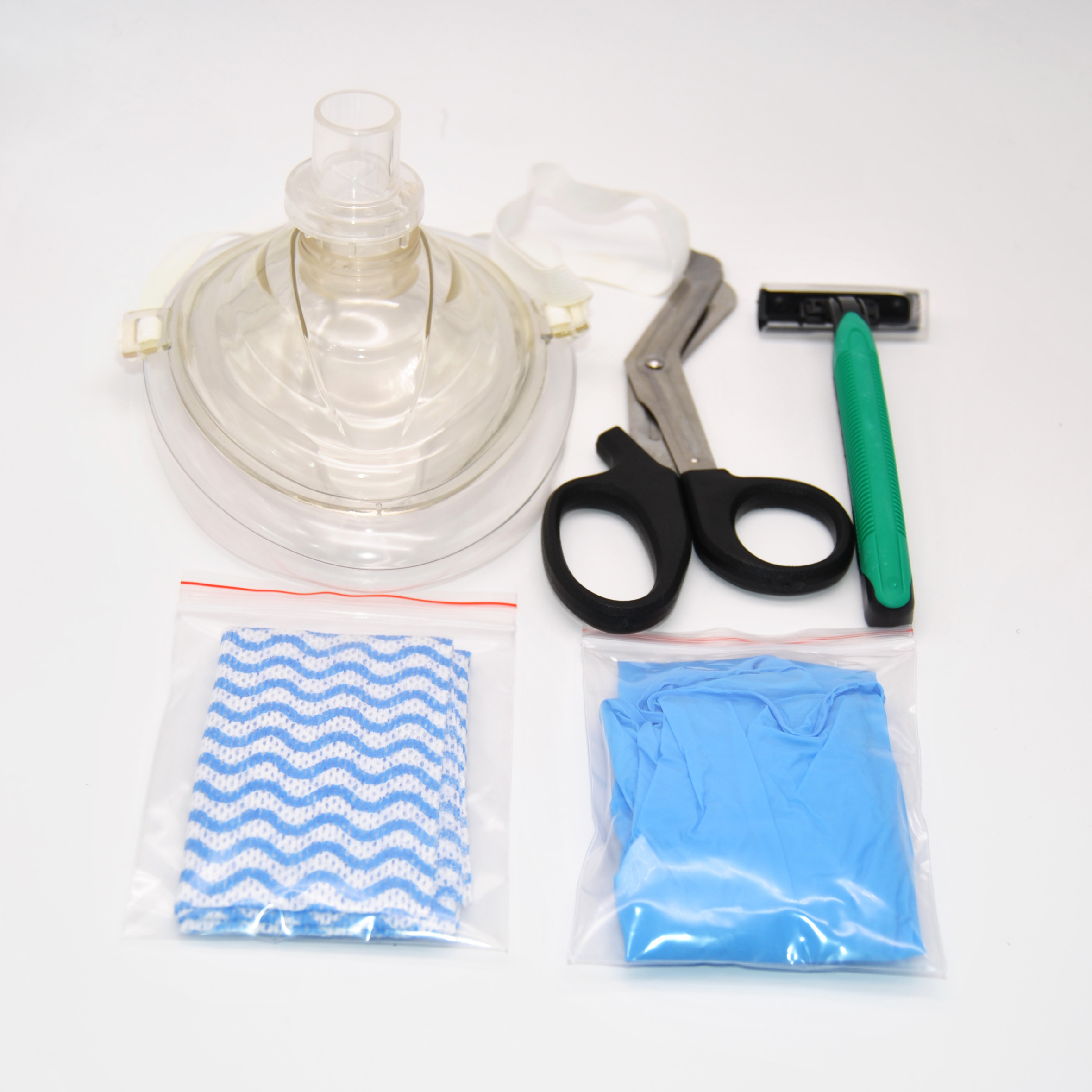 CPR/AED Rescue Kit with CPR Mask in Red Nylon Pouch