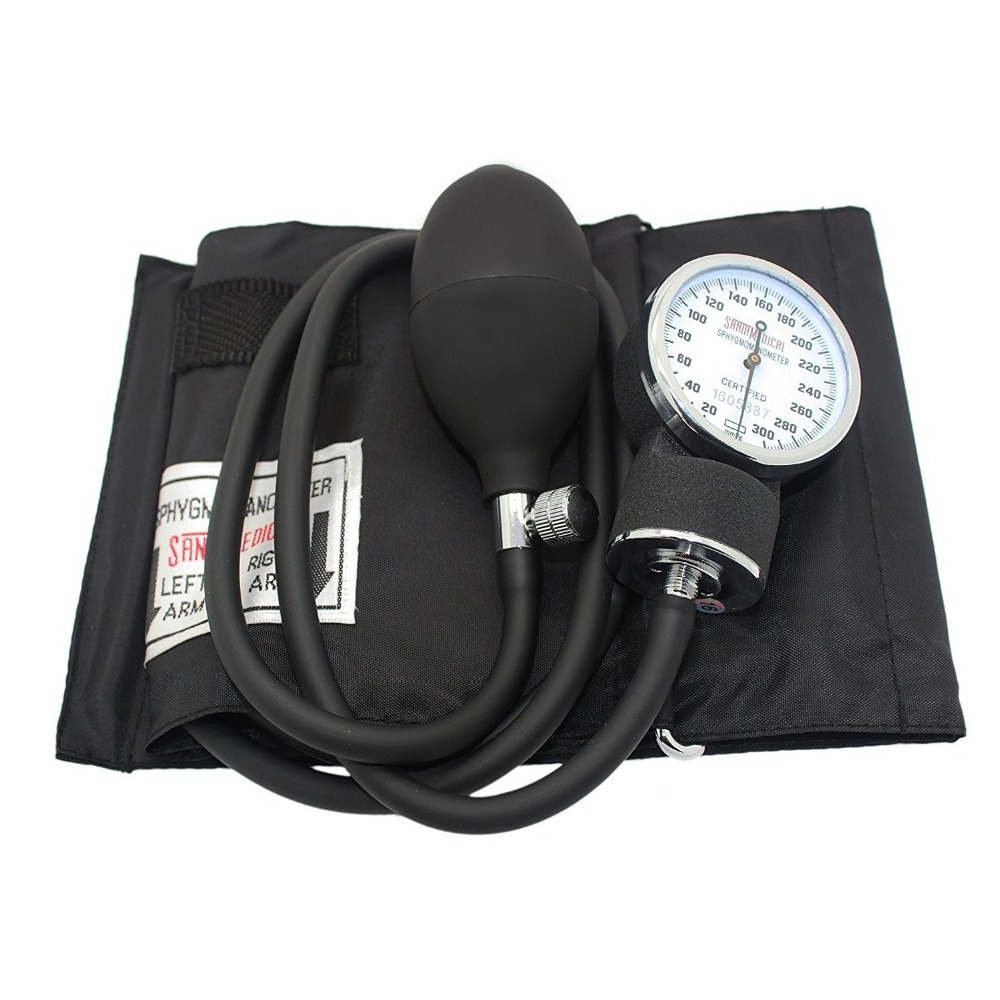 Professional Blood Pressure Monitor Adult Deluxe Aneroid Sphygmomanometer Cuff and Carrying Case with Black CE Customized OEM