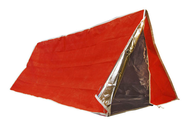 Emergency Survival Camping Shelter Tarp Orange & Silver Mylar Solar Tube Tent