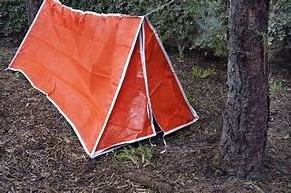 Emergency Survival Camping Shelter Tarp Orange & Silver Mylar Solar Tube Tent