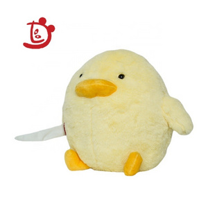 New design cartoon stuffed animal toy duck with knife plush toy cute Yellow Duck game doll for infant