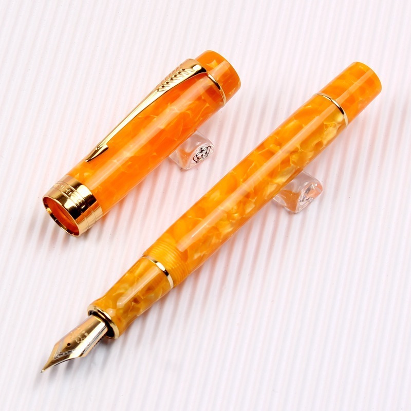 Jinhao Century Luxury Design Crushed Healing Quartz Full Acrylic Pen Delicate F Calligraphy Fountain Pen with Arrow Clip