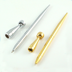 Office Desktop Accessories Heavy Stand Table Pen Set Exquisite Swivel Metal Bullet Shape Desk Pen Holder with ballpen