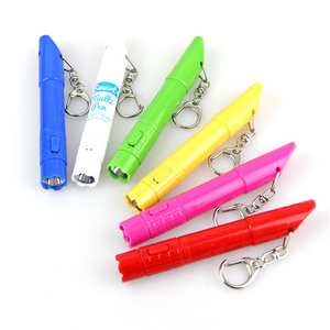 Advertising Gifts Logo Printing Clue Travel Outdoor Safe Gifts Mini LED keychain flashlight survival whistle Torch Pen