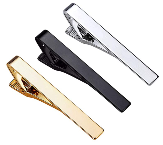 Wedding Anniversary Business and Daily Life Classic Tie Clip Silver Gold Black Necktie Tie Bar Pinch Clips