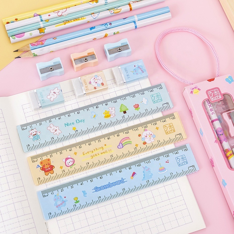 Kindergarten Elementary School Stationary Set 5pcs Cute Stationary Supplies Children's Day Present Creative Stationery Set