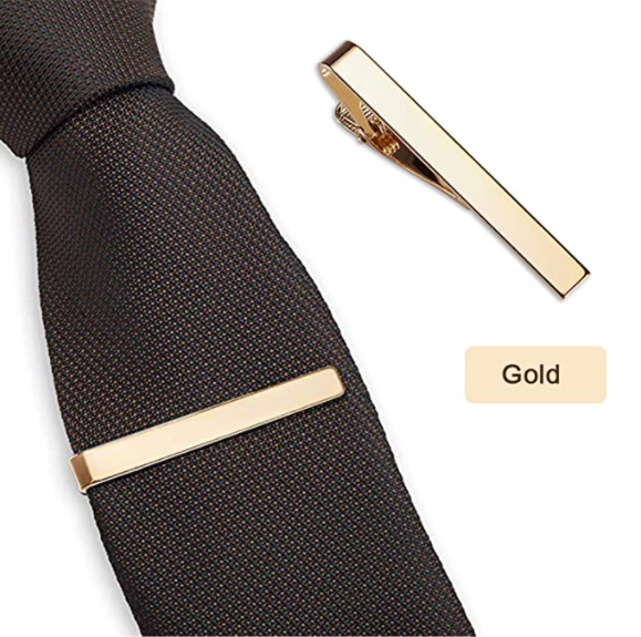 Wedding Anniversary Business and Daily Life Classic Tie Clip Silver Gold Black Necktie Tie Bar Pinch Clips