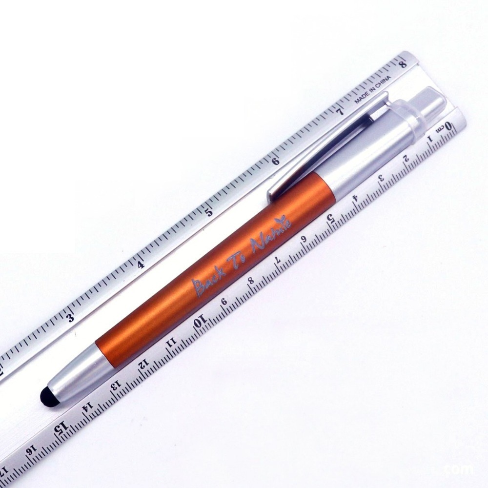 highlighter medical promotion New metal Color Change Led Logo light on ball pen with stylus pen light up engrave logo