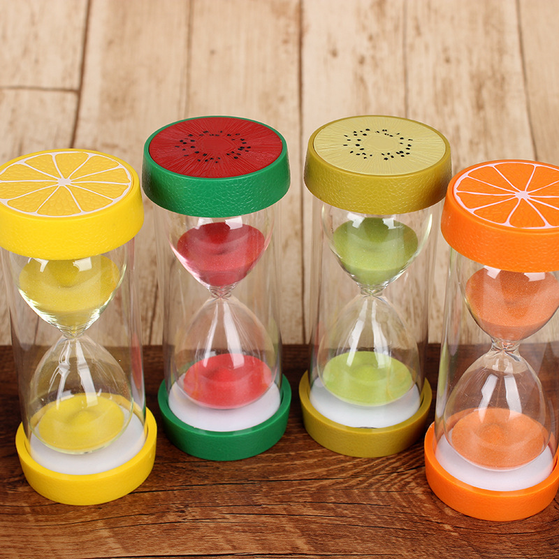 1-3-5-10-15-30 minute sand clock Fruit hourglass sand timer safe fall-proof hourglass sand timer