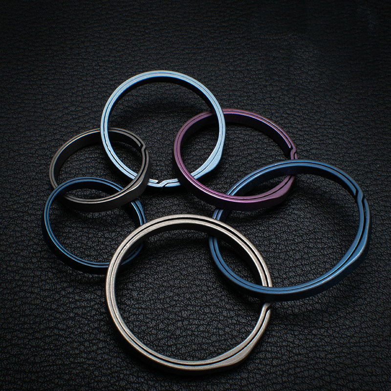 EDC Side-Pushing Designed Titanium Keyring Protect Nails Group Keys Quick Release Titanium Key Chain Key Rings Holder Split Ring