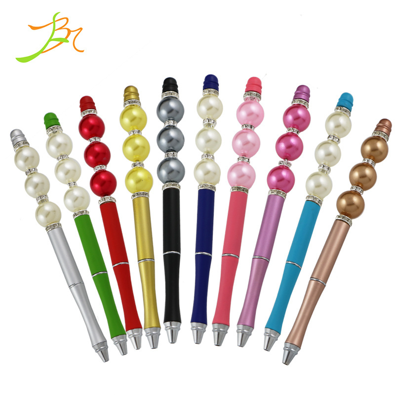 Giveaways Posh Diamond Pens Bead Adornments Decorative Ink Pens Boutique DIY Crystal Ballpoint Pens with Charms