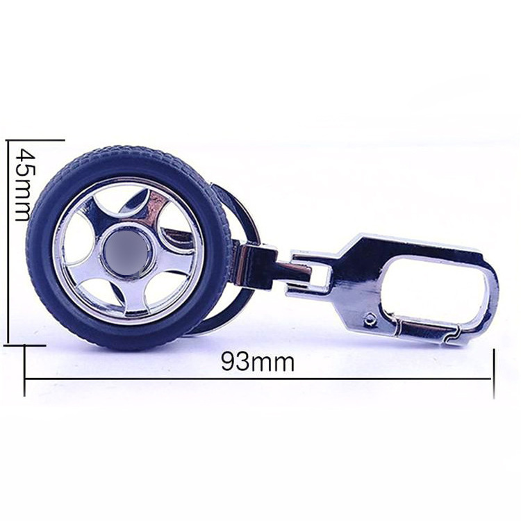 Advertising Gift Car Club Parts Tyre Key rings 360 Degree Rotate Metal Keychain with logo customized