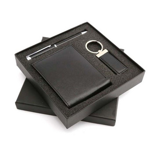 Manufacturer Executive Promotional Business Latest Corporate Gift Set Cardholder Wallet keychain USB Drive Ball Pen Gift Set