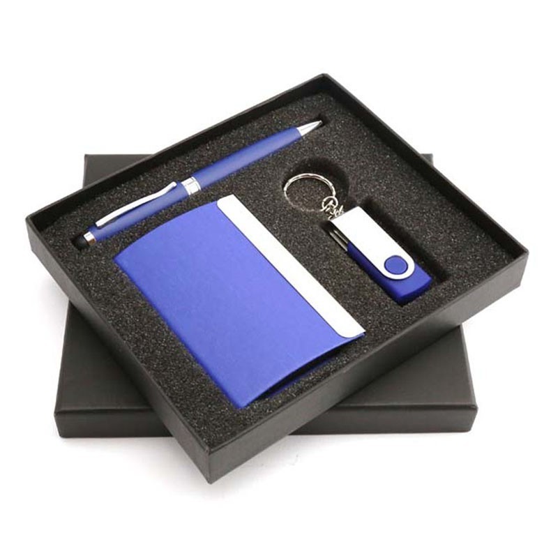 Manufacturer Executive Promotional Business Latest Corporate Gift Set Cardholder Wallet keychain USB Drive Ball Pen Gift Set