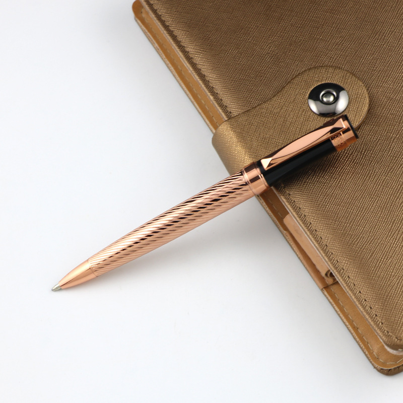 Promotion Laser Engraved Custom Logo Ballpoint Pen Laser Rose Gold Silver Black Ball Pen  Engraved ballpoint pen