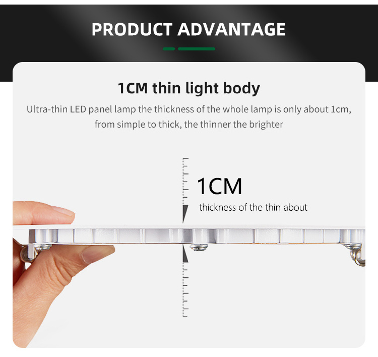 Aluminium Slim Surface Recessed Mounted Frameless Panel Lamps 3W 6W 9W 15W 12W 24W 18W Ceiling Led Light Panel