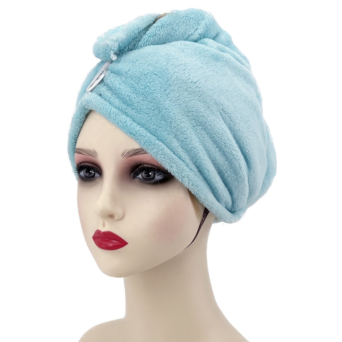 Spa double thick bamboo charcoal microfiber turban hair dressing quick drying towel wrap for curly hair towel