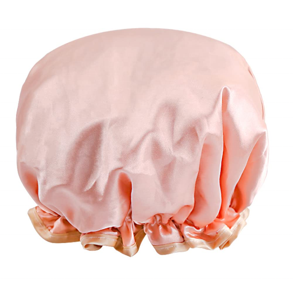 waterproof cap bathroom double layer plastic rain shower laundry hat bonnet women bonnet wholesale