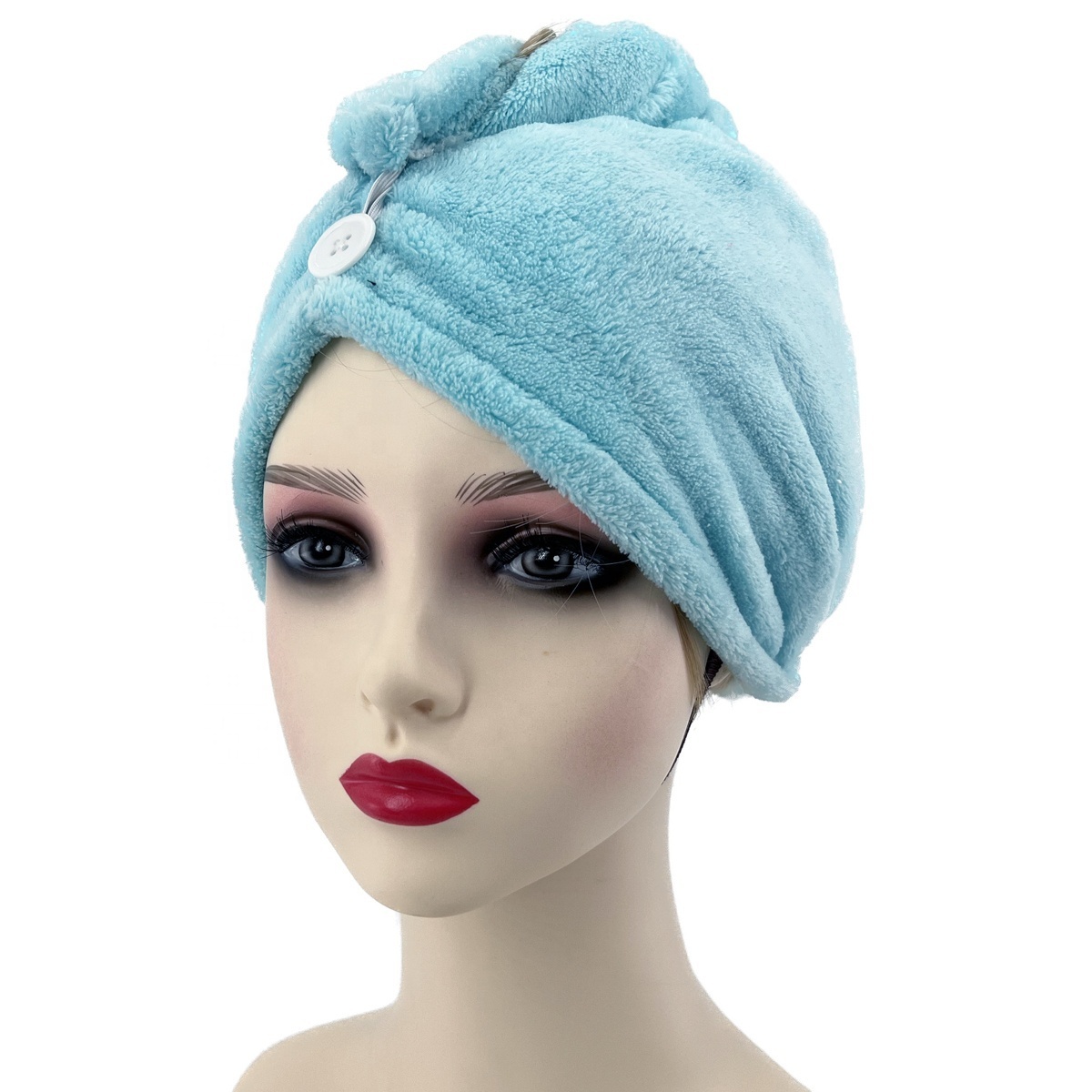 Spa double thick bamboo charcoal microfiber turban hair dressing quick drying towel wrap for curly hair towel