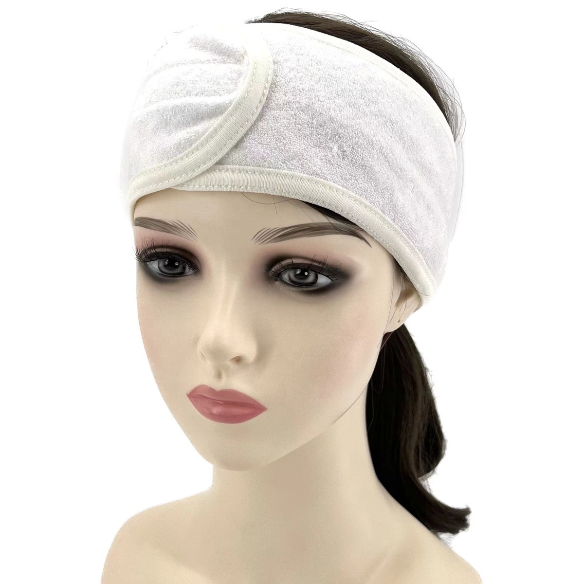 Custom Luxury Fashion Girl Women OEM Environmental Charcoal Bamboo Spa Facial Makeup Cotton Headband