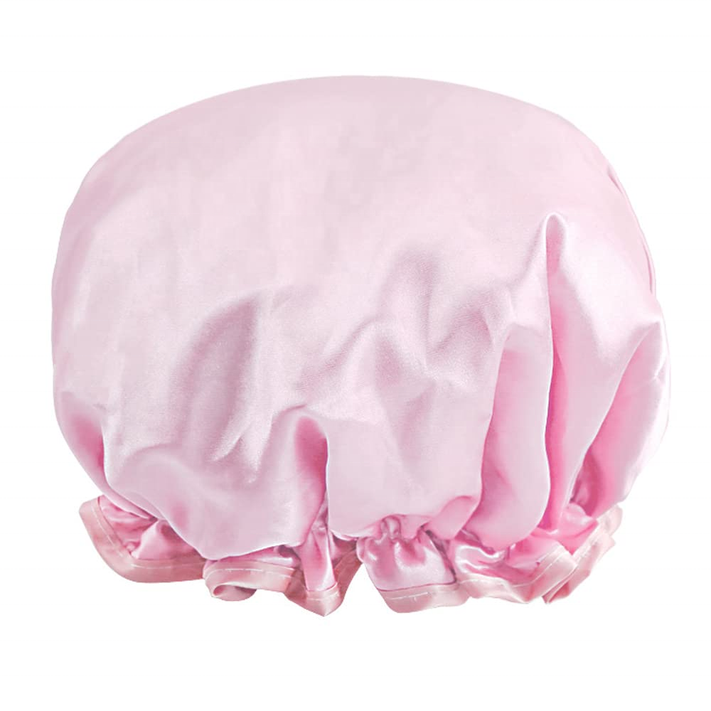 waterproof cap bathroom double layer plastic rain shower laundry hat bonnet women bonnet wholesale