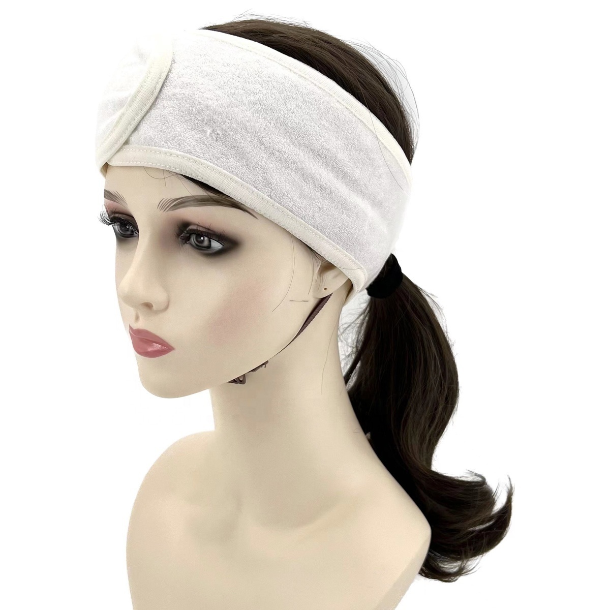 Custom Luxury Fashion Girl Women OEM Environmental Charcoal Bamboo Spa Facial Makeup Cotton Headband