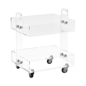 A Few Small Carts by the Sofa Multiple-layer with Wheels Movable Storage Shelves Acrylic Living Room Balcony Corner Table