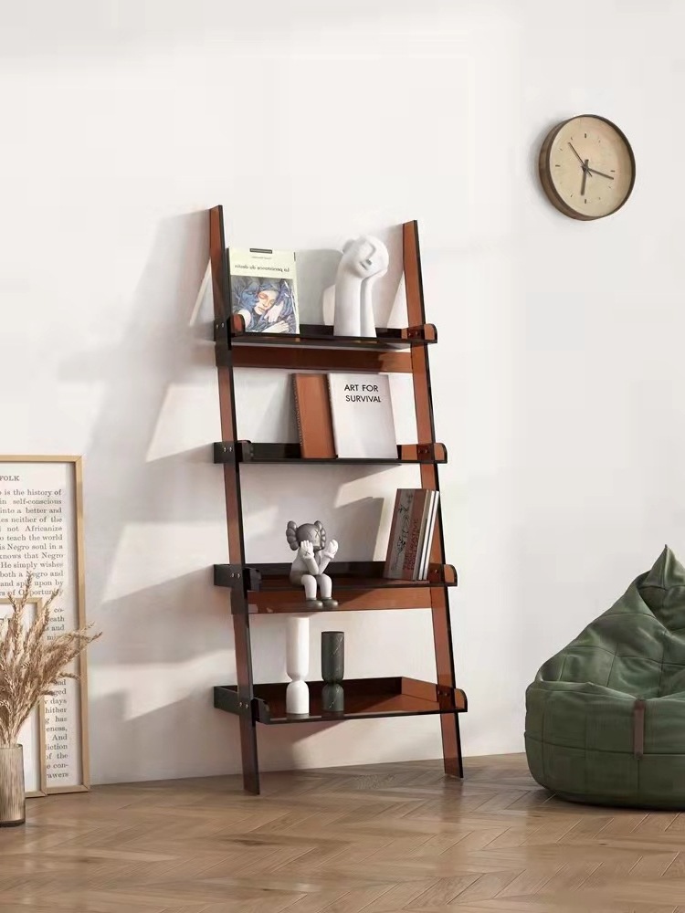 Nordic Acrylic Art Sense Living Room Shelf Creative Landing Multi-layer Storage Bookshelf Against the Wall