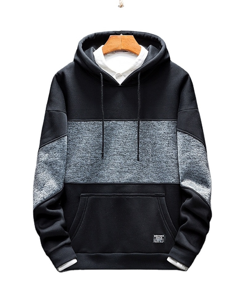 2022 Wholesale Men Long Sleeve Hoodie Fashion Custom Loose different Color sportswear mens two tone color sweatshirt hoodie