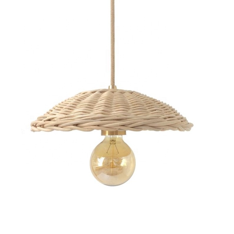 Fancy design Rattan Pendant Light Boho Rustic Lighting Decorate Electric Ceiling Lampshade