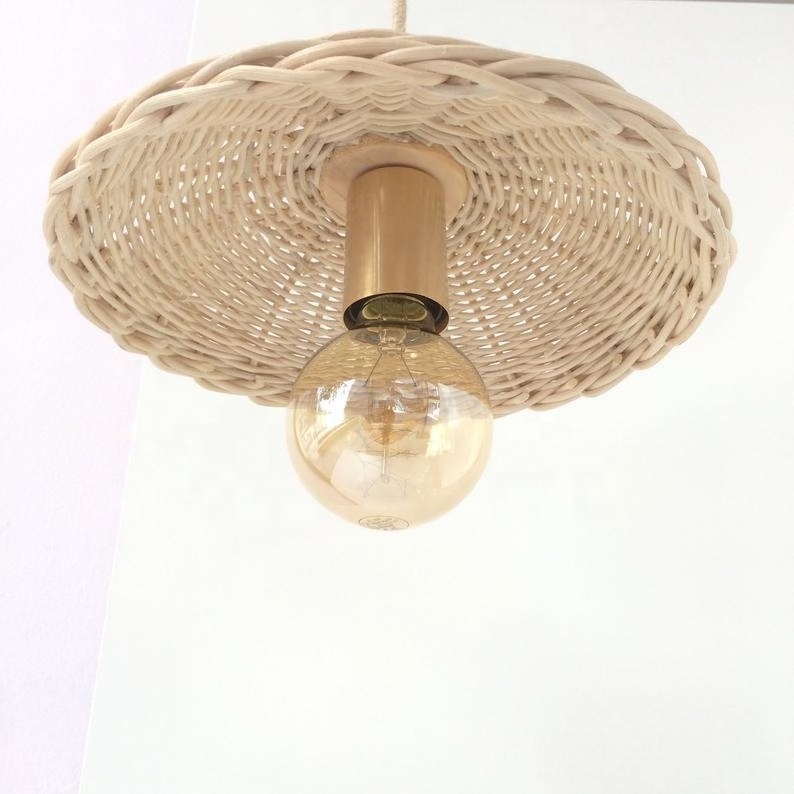 Fancy design Rattan Pendant Light Boho Rustic Lighting Decorate Electric Ceiling Lampshade