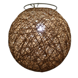 Modern natural color Rattan Globe Ball Style Ceiling Pendant Light Lampshade Chandeliers Hanging Lamp Shades