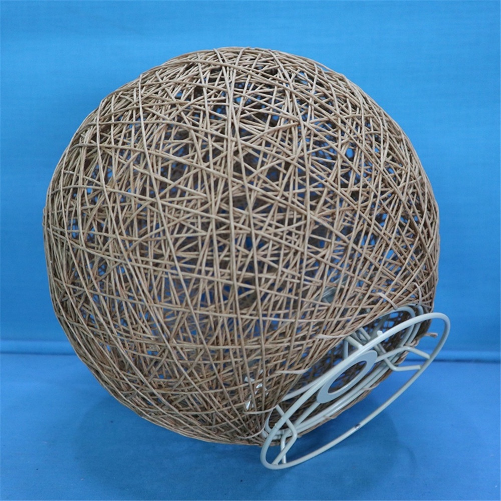 Modern natural color Rattan Globe Ball Style Ceiling Pendant Light Lampshade Chandeliers Hanging Lamp Shades