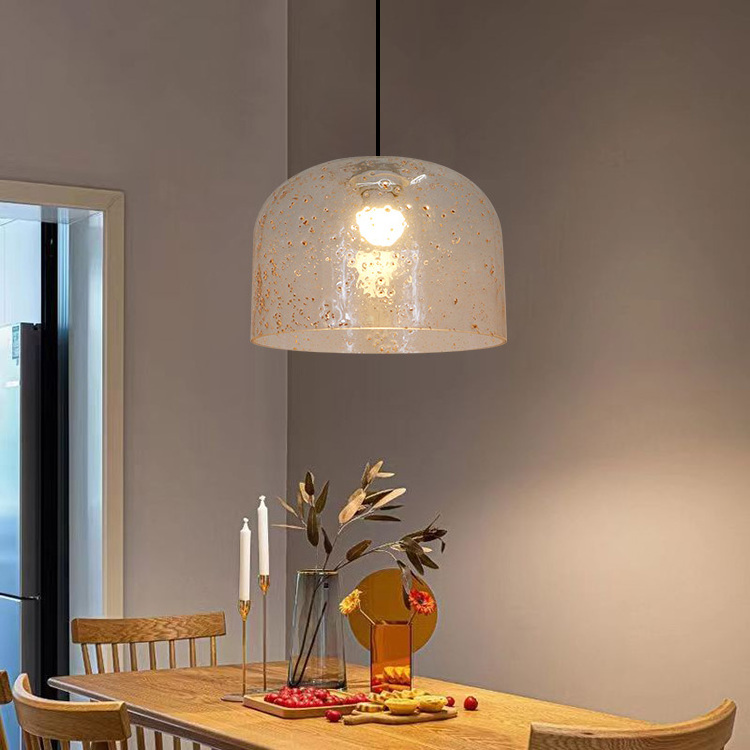 New Design Modern Hanging Pendant Lighting Seeded Glass Ceiling Lamp Shade For Home Hotel