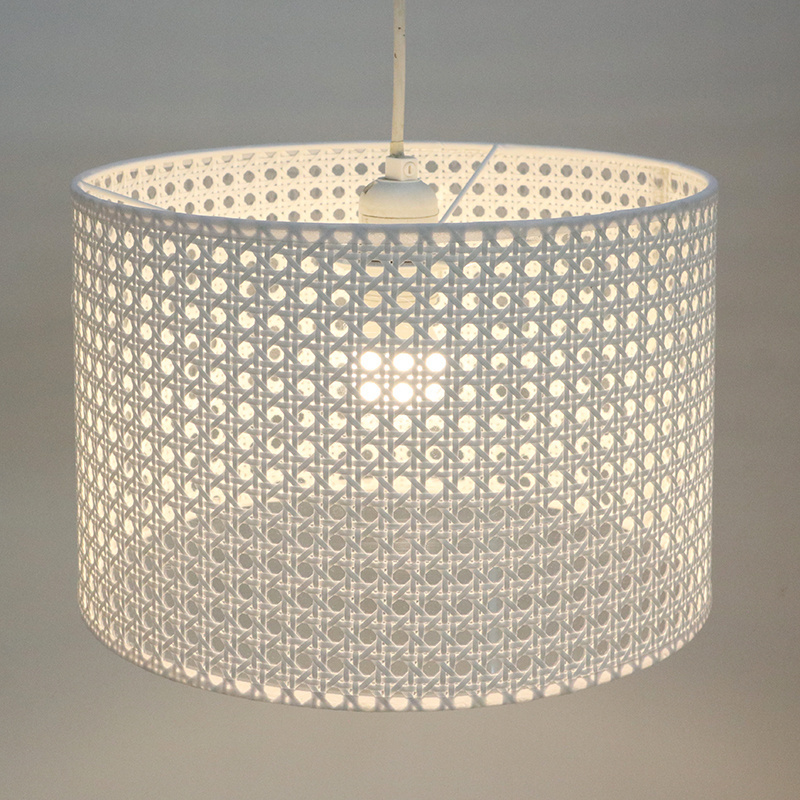 Woven Drum White Black Bamboo Lamp Shades For Table Lamps Floor Lamps Ceiling Lights