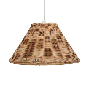 Modern Farmhouse Living Room Hanging Lampshade Rattan Pendant Light Covers Handwoven Wicker Lamp Shade