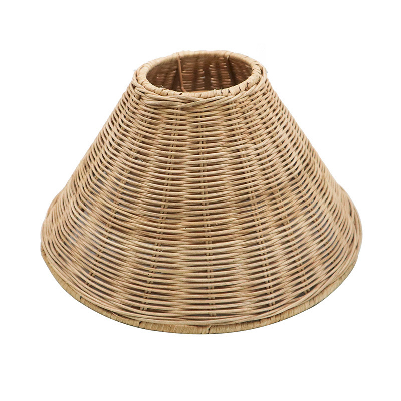 Modern Farmhouse Living Room Hanging Lampshade Rattan Pendant Light Covers Handwoven Wicker Lamp Shade