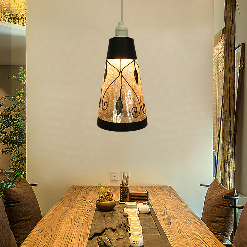 Modern Glass Pendant Lights Black Gold Glass Hanging Lamp Lampshade For Restaurant Lighting Fixture