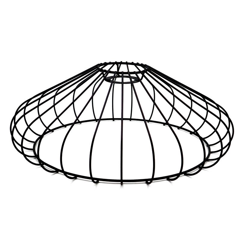 Wholesale Cheap Custom Hotel Black Circular Cone Metal Wire Lamp Shade Frames Dining Room Chandelier Lampshade