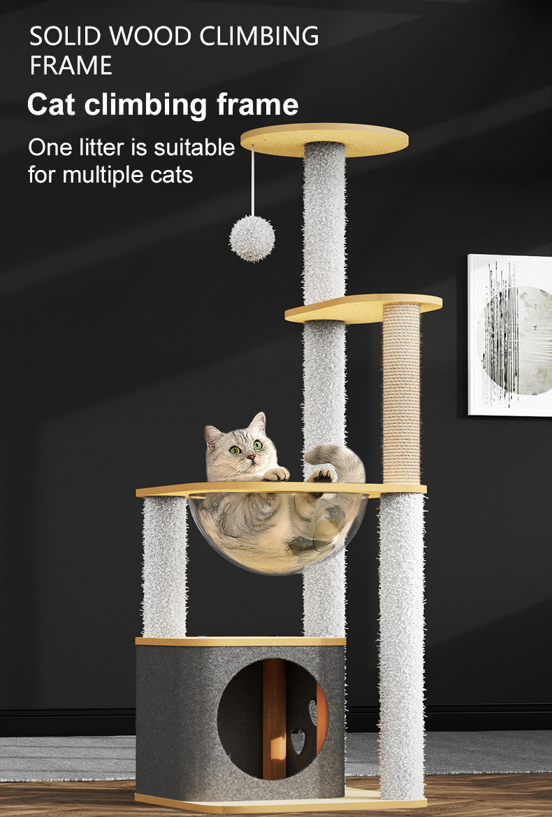 Mounted Cat Climbing Frame Cat Tree Solid Wood Cat Jumping Platform Wall DIY Pet Furniture Sisal Various Size