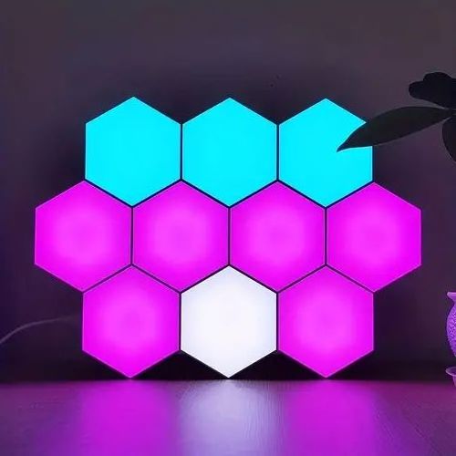 new 2022 hexagon lighting wholesale rgb light led hexagonal parts tube panel neon light splicers